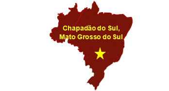 Map of Brazil with Chapadao do Sul's location starred