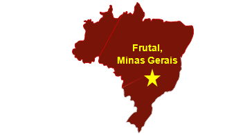 Map of Brazil with Frutal's location starred