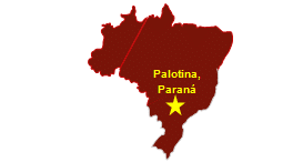 Map of Brazil with Palotina's location starred