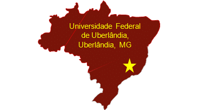 Map of Brazil with Universidade Federal de Uberlandia's location starred